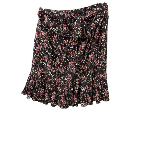 LOFT Pleated Floral Flounce Tie-Waist Mini Skirt – Size S - Picture 1 of 5